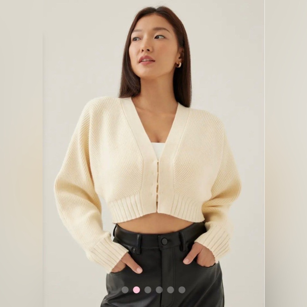 Love Bonito Cropped Batwing Knit Cardigan